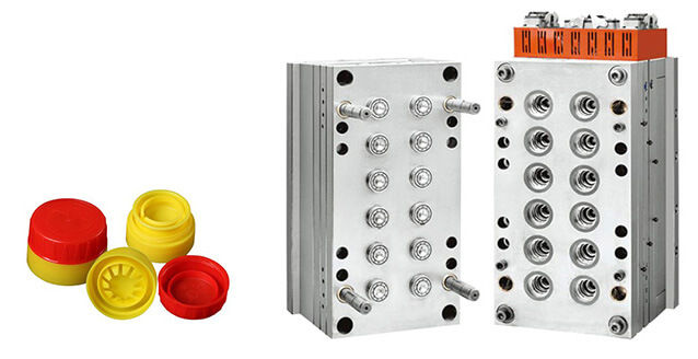 16-cavity Red Lubrication Oil Cap Mould